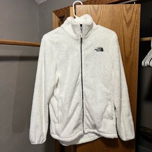 White Northface Full Zip Fleece